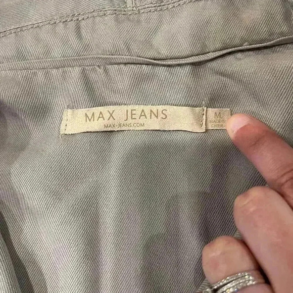 Max Jeans Drape Front Tencel Jacket LightGray Womens Medium MidLength Soft Light - Picture 4 of 6